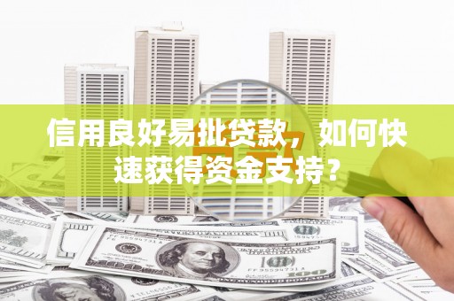 兴安信用良好易批贷款，如何快速获得资金支持？