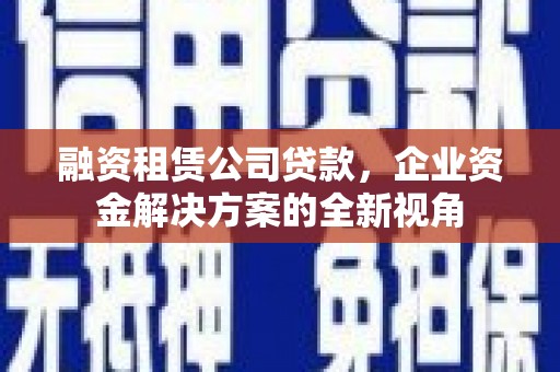 兴安融资租赁公司贷款，企业资金解决方案的全新视角