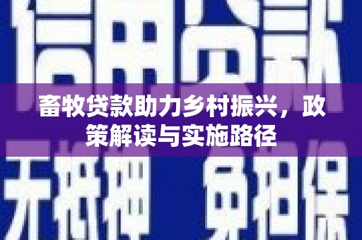 兴安畜牧贷款助力乡村振兴，政策解读与实施路径