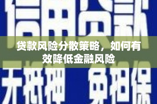 兴安贷款风险分散策略，如何有效降低金融风险
