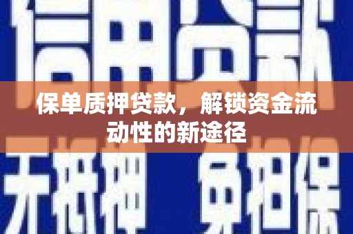 兴安保单质押贷款，解锁资金流动性的新途径
