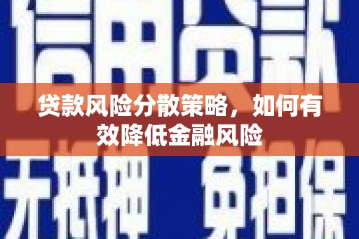 兴安贷款风险分散策略，如何有效降低金融风险