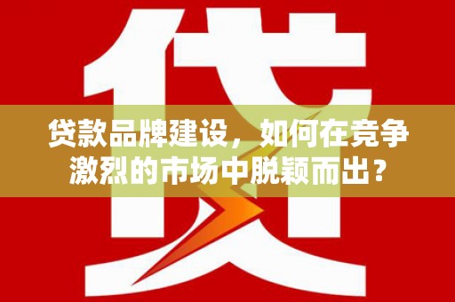 兴安贷款品牌建设，如何在竞争激烈的市场中脱颖而出？