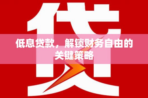 兴安低息贷款，解锁财务自由的关键策略