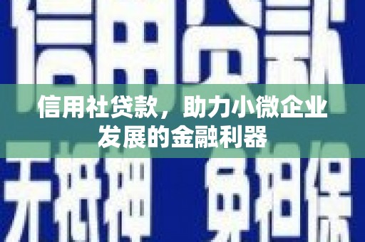 兴安信用社贷款，助力小微企业发展的金融利器